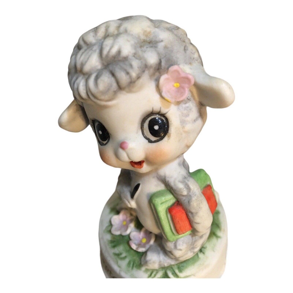 Vintage  School Days Lamb Ceramic Figurine